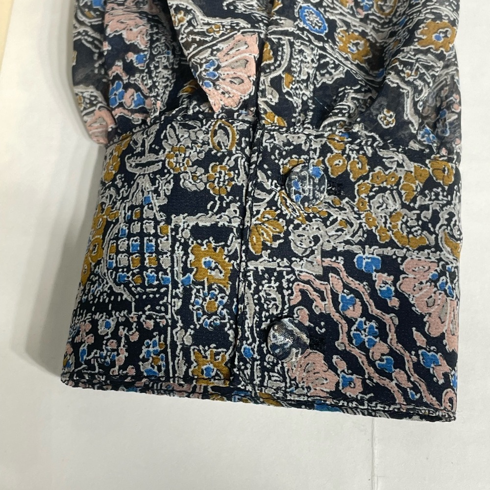Paisley Chiffon Karlie tier dress. NEW. Size M.Long sleeve midi. Black blue gray - Picture 10 of 15